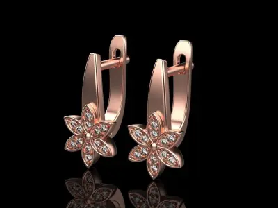 flower earring model 287 3D print model