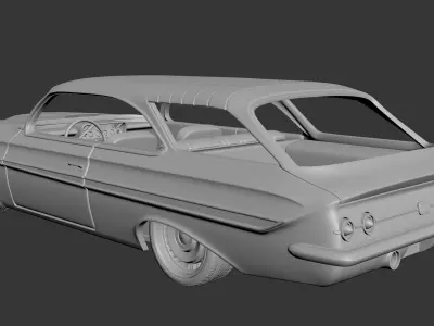 Chevrolet Impala 1961 Wagon 2Door 3D print model