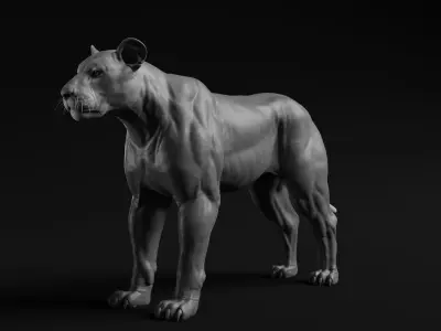 Lion - Highpoly Sculpture 3D model 3D model