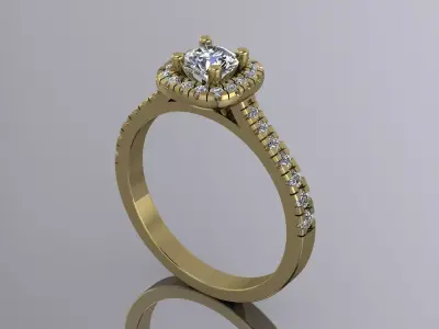 Jewelry Diamond Ring Gold Brand 3D print model