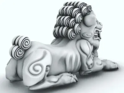 Foo Dog Fu Dog Chinese Dog 3D print model 3D print model