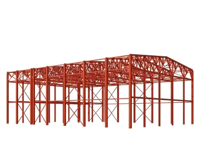 Metal structure - Steel Warehouse Building - Hangar 3D model