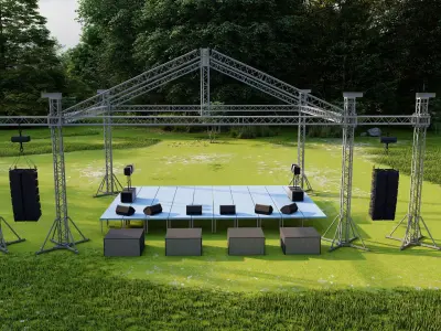 Escenario para conciertos   Low-poly 3D model