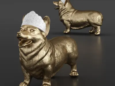 Royal Standing Corgi 3D model