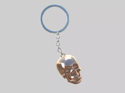 skull keychain copper 3D model