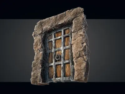 Medieval Gateway Collection 02 Low-poly 3D model