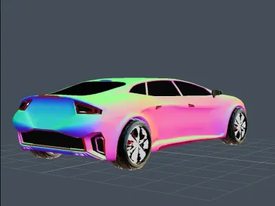 Avtomobil dizayni  Low-poly 3D model