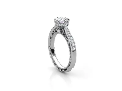 ZER020 diamond engagement ring 3D print model