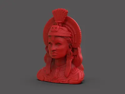 Ancient Mayan Woman Bust 3D print model