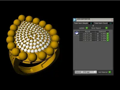 Pear Colour stone Ring 3d Printable design 3D print model