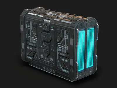 Sci Fi Generator Low Poly Low-poly 3D model