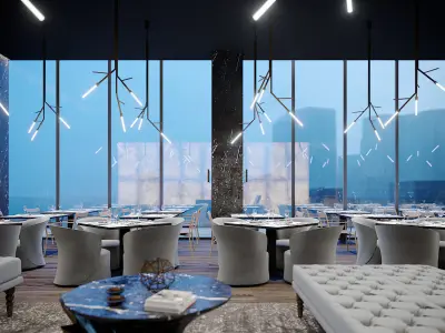 Corona - C4D Scene files - Luxury Restaurant Scene 3D model