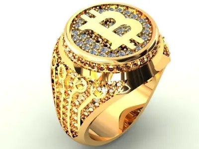Anillo Bitcoin Bitcoin Ring 3D print model