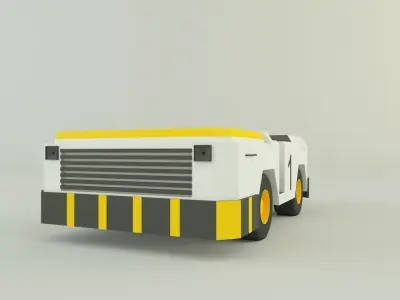 Tow flight deck tractor Low-poly 3D model