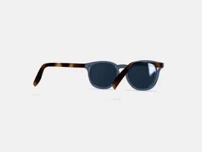 Toddy Sunglasses in Azure Crystal with Oak Barrel 3D model