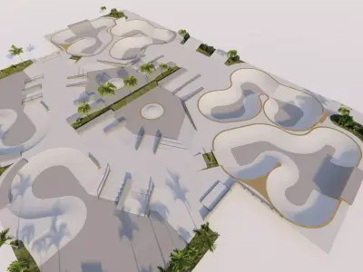 Skatepark-Skate Park PACK  3D model
