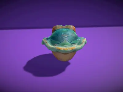 Cartoon SeaShell Low-poly 3D model