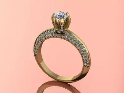 Brand Tiffany Elegant Jewelry Gold Brand 3D print model