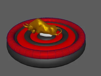 3D model Rodeo inflatable game bull sport Low-poly 3D model