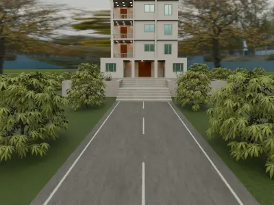 five floor house design 3D model