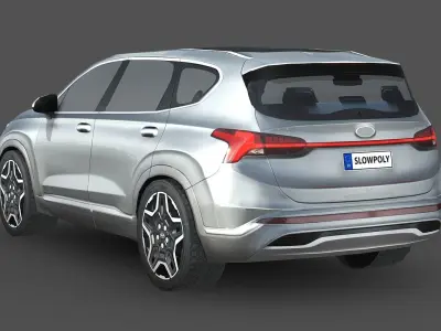 Hyundai Santa Fe 2021 Low-poly 3D model