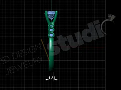 Luxury detailed solitaire ring with bezels 3d model 3D print model