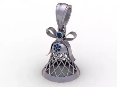 Gold Bell Pendant 3D Printable Model 3D print model