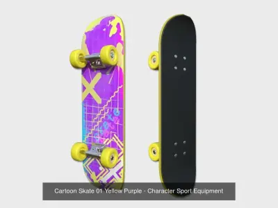 10 Cartoon Skates Shapes - Character Sport Equipment 3D Model Pack