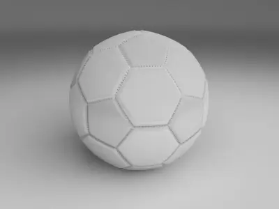 High Quality White Football Low-poly 3D model