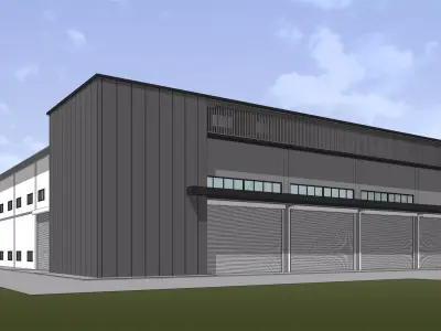 Factory and office 3D model
