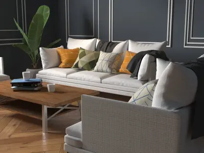Interior design scene 3D model small room  3D model
