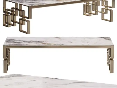 Casa Padrino luxury coffee table silver 3D model