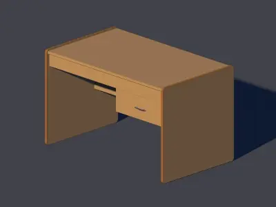 Wood Desk  Free low-poly 3D model