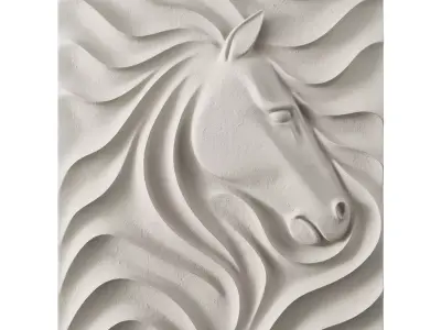 Decorative Relief v1 - Horse 3D model