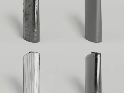 Flask Belt Steel Low-poly 3D model