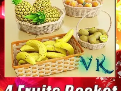 Fruits and Basket Collection 3D model
