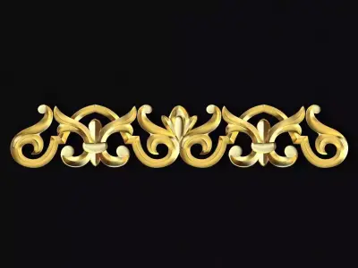 Central decor ornament for furniture 3D model 19