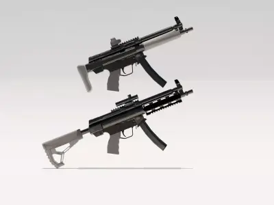 HK MP5 Modular Weapon  Game Ready Low Poly  PBR  Low-poly 3D model