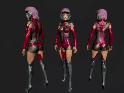 CybG unreal engine character Low-poly 3D model