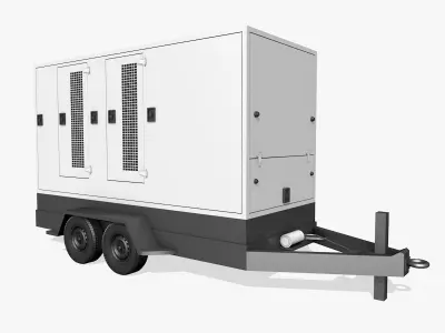 White Trailer Generator 3D model