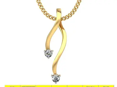 Solitaire Women Pendant 3dm STL OBJ FBX Renders Details 3D print model 77