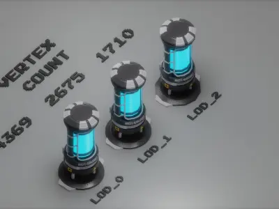 SciFi Electromagnetic Generator Free low-poly 3D model