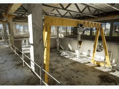 Abandoned Factory Low-poly 3D model