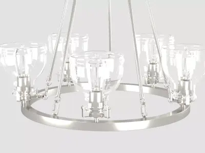 Modern Glass Chandelier 3D Model 3D model