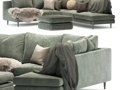 Roche Bobois sofa green04 3D model