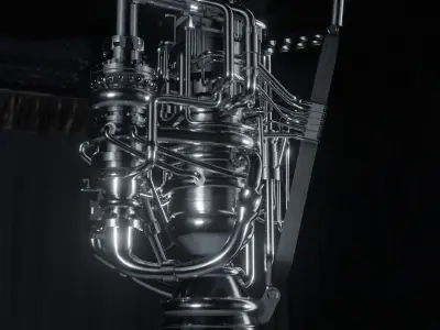 SpaceX raptor rocket engine Free low-poly 3D model