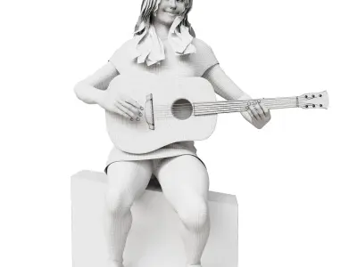guitar girl 3D model