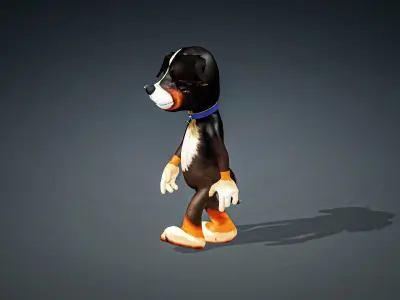 High Quality Cartoon Baby Dog Low-poly 3D model