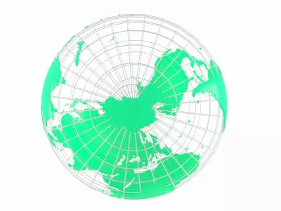 Globe News Skeleton Medium Spring Green Color 3D model