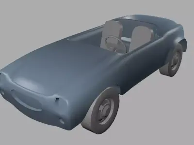 lowpoly object toy car 3D model